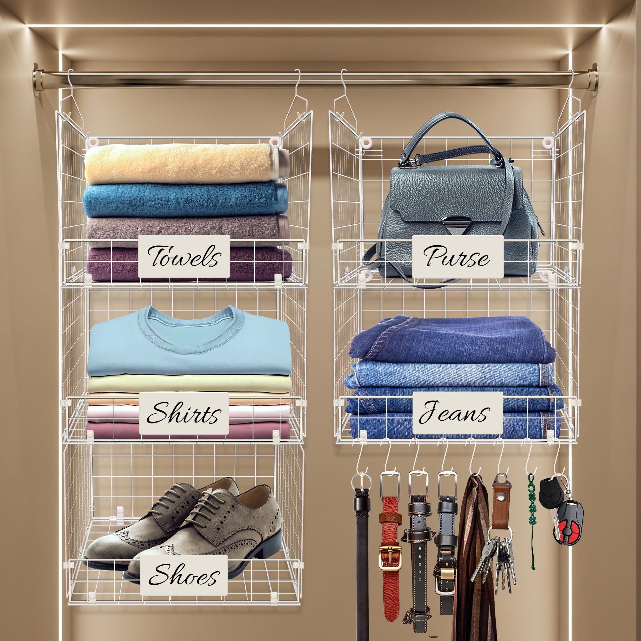 DECOLURE 5-Tier Adjustable Hanging Closet Organizer - Maximize Hanging ...