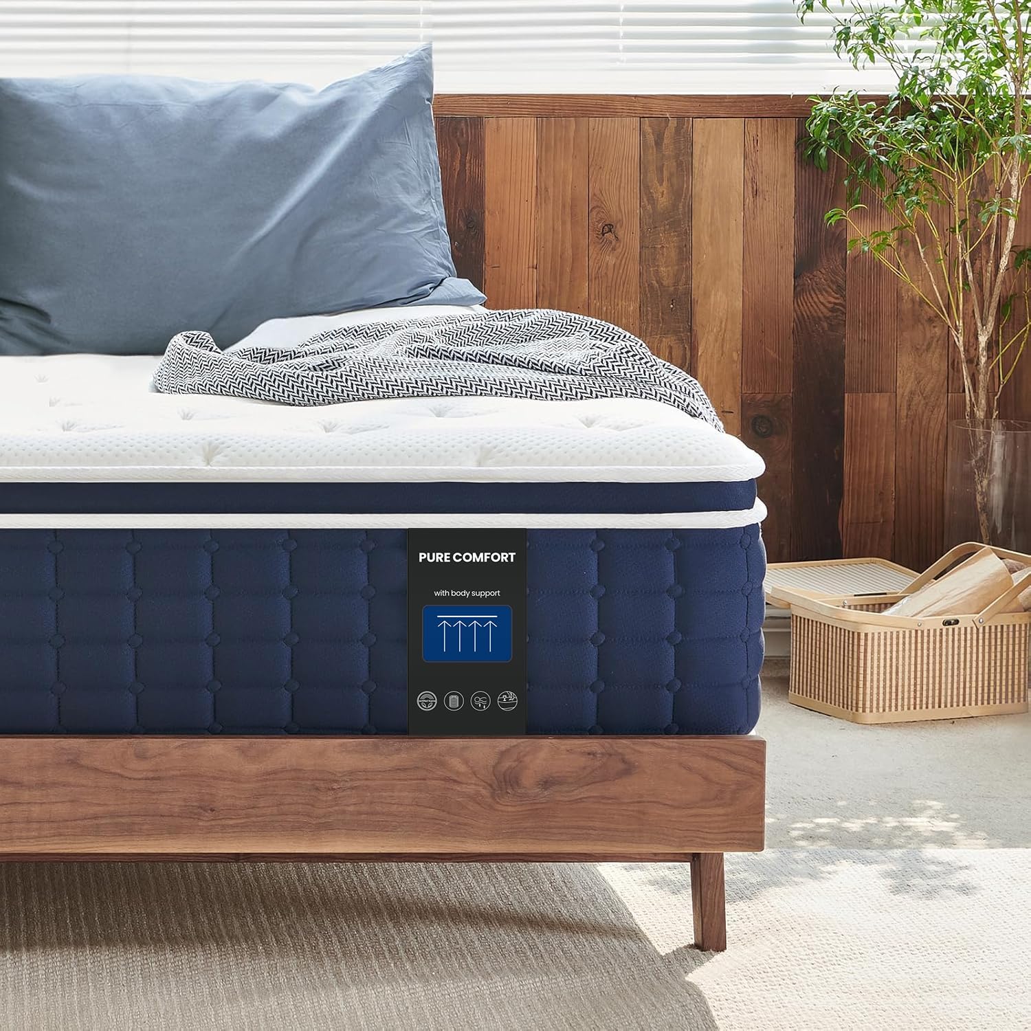 Photo 1 of Coolvie California King Mattress 12 Inch, Medium Feel Cal King Mattress in a Box, Hybrid Individual Pocket Springs with Memory Foam, Cooler Sleep with Pressure Relief and Support