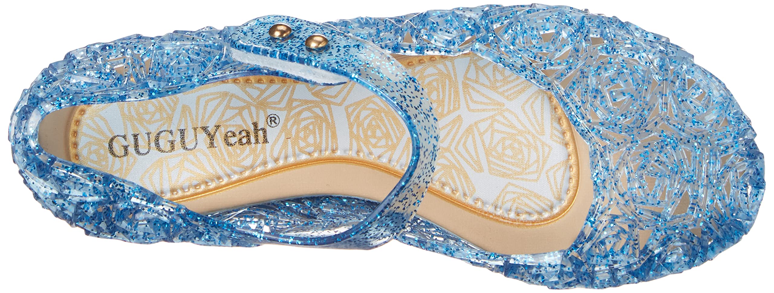GUGUYeah Princess Costumes Jelly Flats Shoes, Cosplay Birthday Party Dress Up Sandals for Little Girls, Toddler or Kids