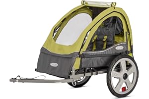 InStep Take 2 or Sync Kids Bike Trailer, Single or Double Seat, Universal Coupler, Folding Frame, Quick-Release Wheels, Canopy with Bug Screen and Weather Shield, Bike Trailer for Kids