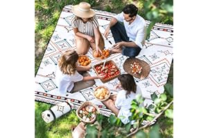 OUTTERRA Picnic Blanket 80''x80'' Extra Large Outdoor Blanket, Waterproof Beach Blankets, Foldable Picnic Mat for Camping, Grass, Park, Travel - SavannahGreen