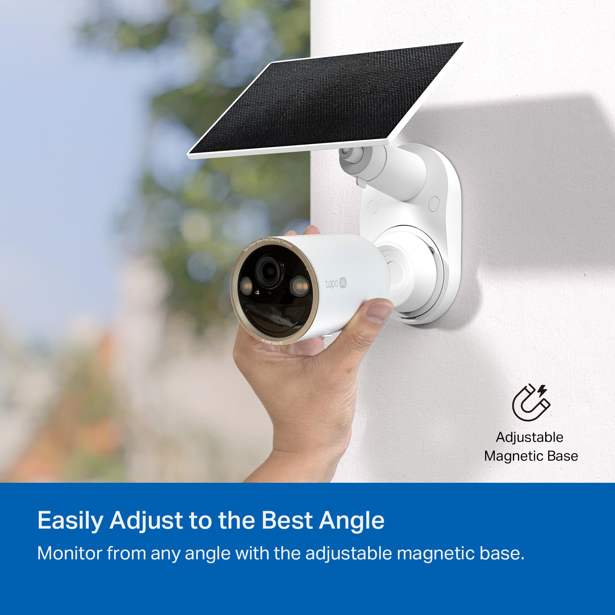 Tapo MagCam 4K Solar, 4K Ultra HD Outdoor Wireless Battery Camera w/Solar Panel – 24/7 Capture, Free Person/Vehicle Detection, Starlight Color Night Vision, Works w/Alexa & Google Home