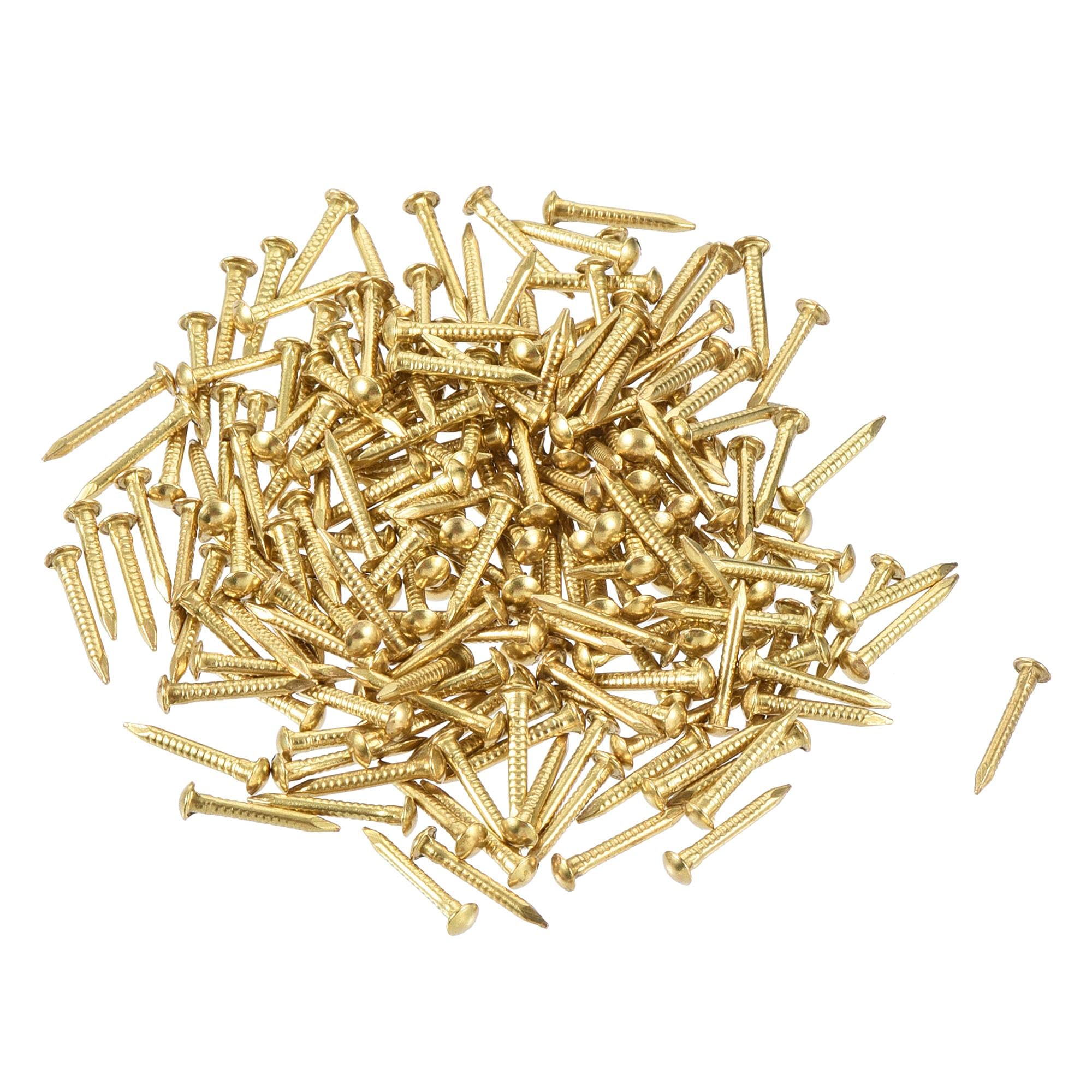 sourcing map Small Tiny Hardware Brass Nails 1.2mmx10mm(DXL) for DIY Wooden Boxes Accessories 200pcs