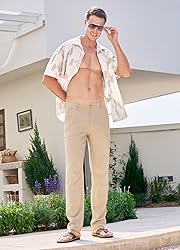 Willit Men's Linen Pants Casual Linen Dress Pants