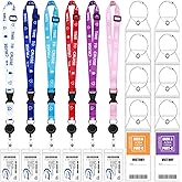18 Pcs Cruise Lanyards Adjustable Lanyard with Retractable Reel Waterproof ID Badge Holder Luggage Tags for All Cruise Essentials Accessories(Cute Sailing)