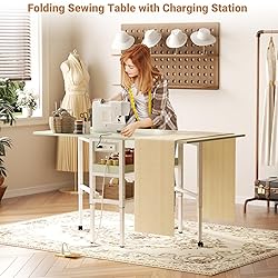 Besiost Folding Sewing Cutting Table with Charging