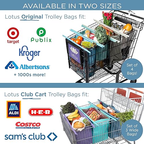 Lotus Earth Tone Trolley Reusable Shopping Bags (4-Pack