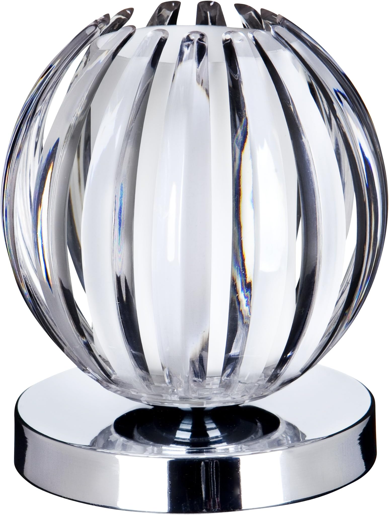 Bedside - Pair of Touch Lamps in Clear Acrylic & Chrome - Houseoflights
