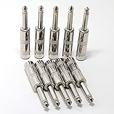 Ancable 10-Pack Audio 1/4" Plugs TS Jumbo Plugs Solder Type for Guitar, Instrument, Speaker/Microphone/Patch Cables - 6.35mm 