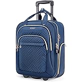 BAGSMART Underseat Carry On Luggage Airline approved,16-inch Small Underseater Softside Travel Suitcase with Wheels Lightweight Overnight Rolling Carry-on Luggage for Women Men Weekender,Dark Blue