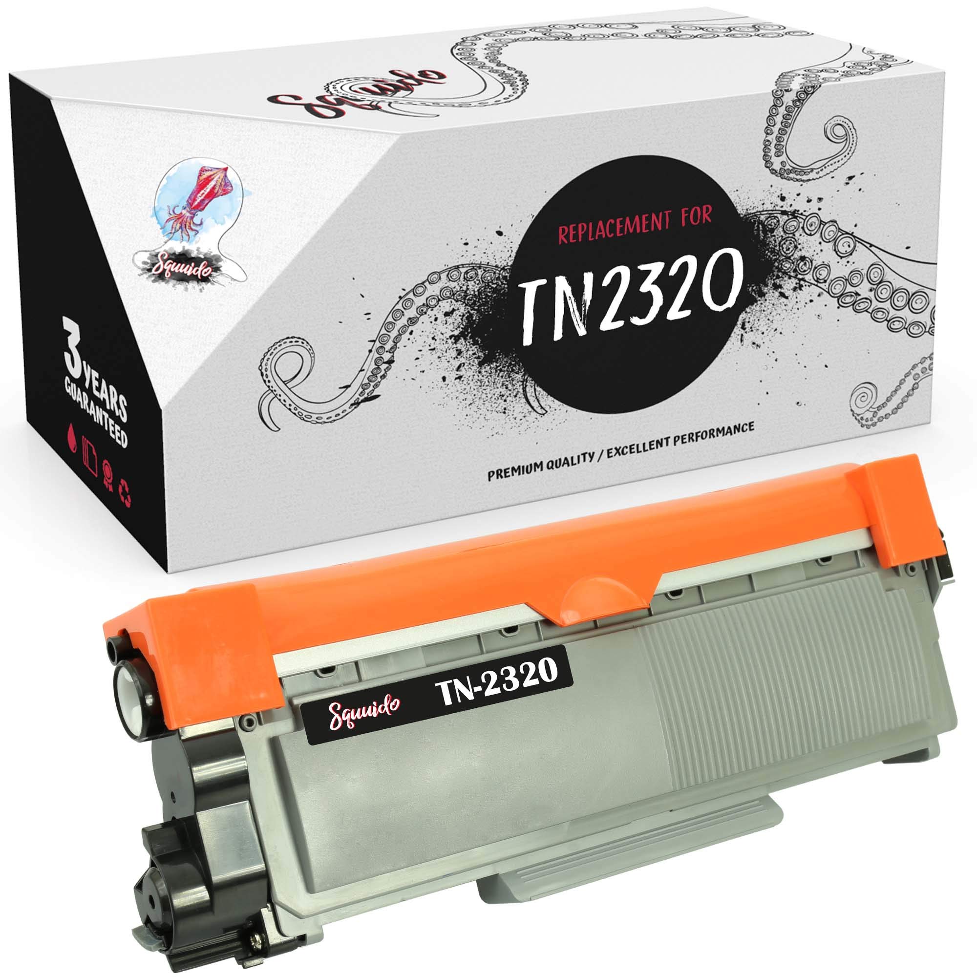Squuido toner cartridge TN2320 TN 2320 compatible with Brother HL-L2300D L2320D L2340DW L2360DN L2360DW L2365DW L2380DW DCP-L2500D L2520DW L2540DN L2560DW MFC-L2700DW L2720DW | High Yield 2600 pages