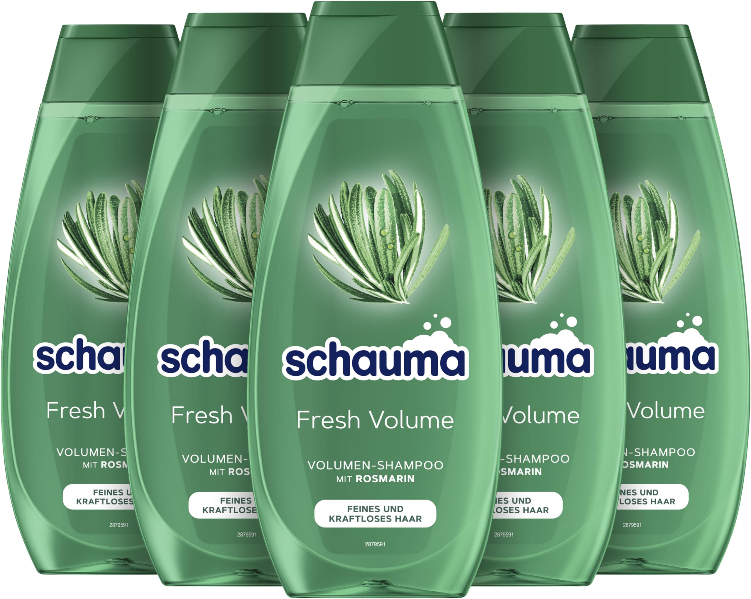 Schauma Schwarzkopf Volume Shampoo Fresh Volume (5 x 400 ml), Hair Shampoo Refreshes and Strengthens the Hairline, Shampoo for Fine and Weak Hair, with Rosemary