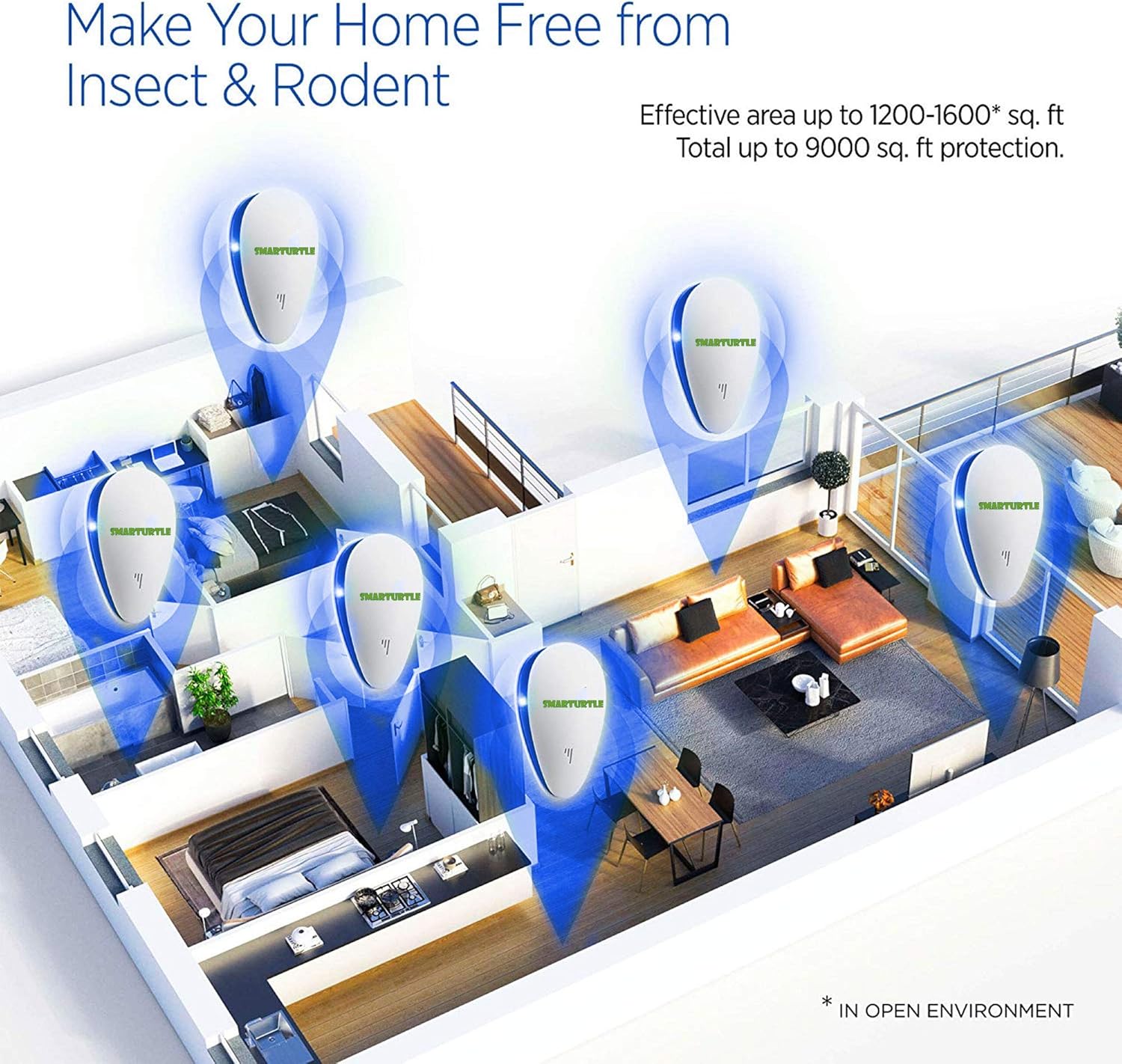 SMARTURTLE 【2020 Upgraded】 Ultrasonic pest Repeller Plug in Indoor Insect Repellent Electronic pest Control Mouse Bug Fly Electric Mosquito Repellent mice Rodent Cockroach Destruct Roach Defender : Garden & Outdoor