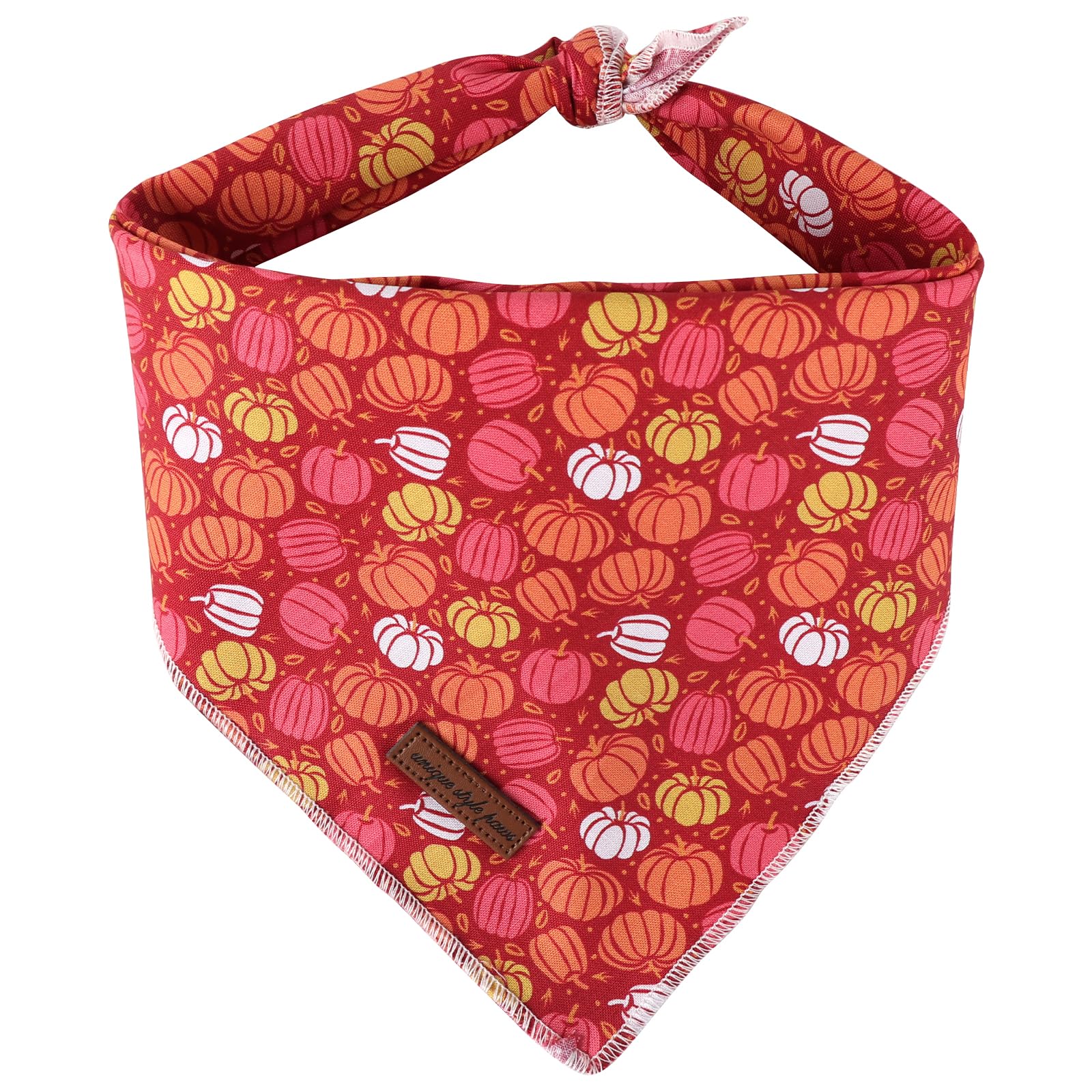 Unique style paws Halloween Dog Bandanas, Triangle Pumpkin Pet Scarf for Boy and Girl, Premium Durable Fabric, Colorful Pumpkin Dog Kerchief for Medium and Large Dogs (Large)