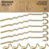 Sportspower 5-Piece Heavy-Duty Steel Corkscrew Ground Anchor Kit for Swing Sets &amp; Trampolines, 12-Inch Anchors, Gold