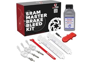 BleedZone - Brake Bleed Kit for SRAM Hydraulic Brakes - Bike Bleed Kit with 250ml DOT 5.1 Brake Fluid for SRAM Brakes - Bicycle Brake Bleed Kit with Reusable 20ml Syringes, and Bleeding Edge Tool