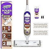 Swiffer Power Mop Wood, Hardwood Floor Cleaner for Mopping Home, Bathroom, Kitchen, All Purpose Multi-Surface Cleaning Set includes PowerMop Wood, 2 Pads, 1 QuickDry Lemon Solution, &amp; 2 Batteries