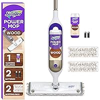 Swiffer Power Mop Wood, Hardwood Floor Cleaner for Mopping Home, Bathroom, Kitchen, All Purpose Multi-Surface Cleaning Set In