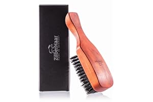 ZilberHaar Major – Men's Hair and Beard Brush – Soft Boar Bristles – Massages and Exfoliates Skin and Scalp – Ideal Men's Grooming Accessory – Made in Europe