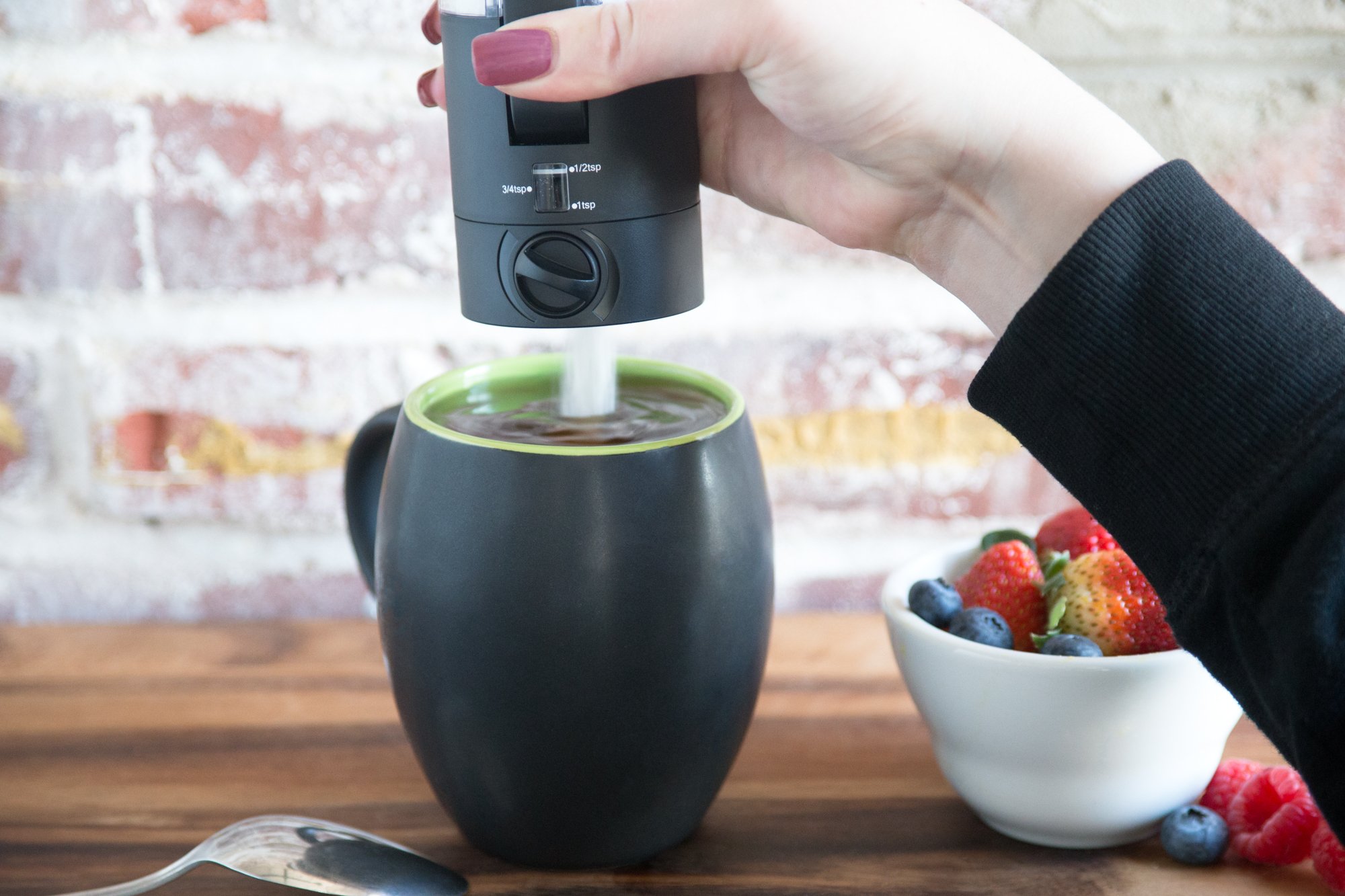 Fox Run KitchenArt Automeasure Adjustable Sugar Dispenser/Shaker, Black