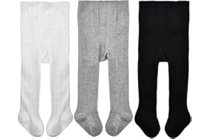 EPEIUS Baby Girls Tights Cable Knit Leggings Stockings Cotton Pantyhose for Newborn Infants Toddlers 3/6 Pack