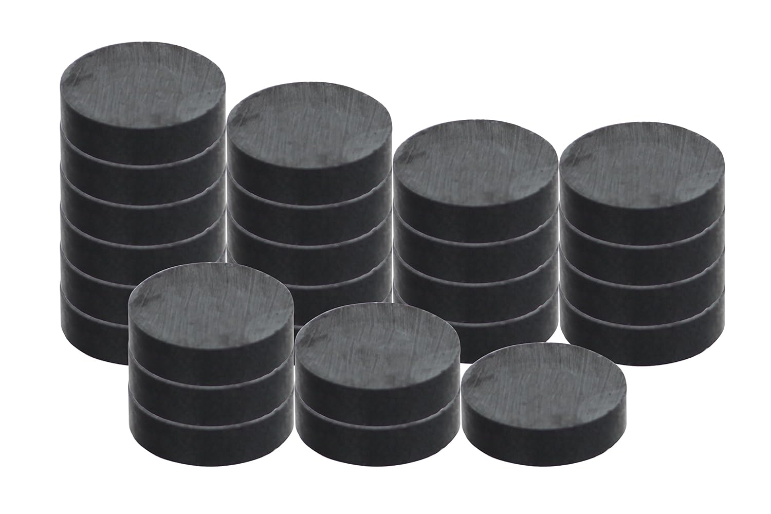 RAM-PRO 25-Piece Powerful Magnetic Round Ferrite Magnet Discs with ¼” Dia. Holes (3/4" x 1/4") – Universal Use on Frigidaire’s, Bulletin Boards & Arts-Crafts Projects, Etc. (Solid)