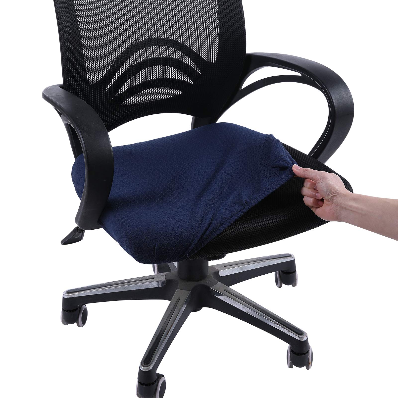 smiry Office Chair Seat Covers, Navy Blue 1PC Office Chair Slipcovers