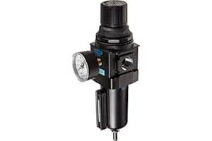 Dixon B28-06AGMB Automatic Drain Wilkerson Standard Filter/Regulator with Metal Bowl and Sight Glass, 3/4" Size, 175 SCFM Flow, 250 psig Pressure