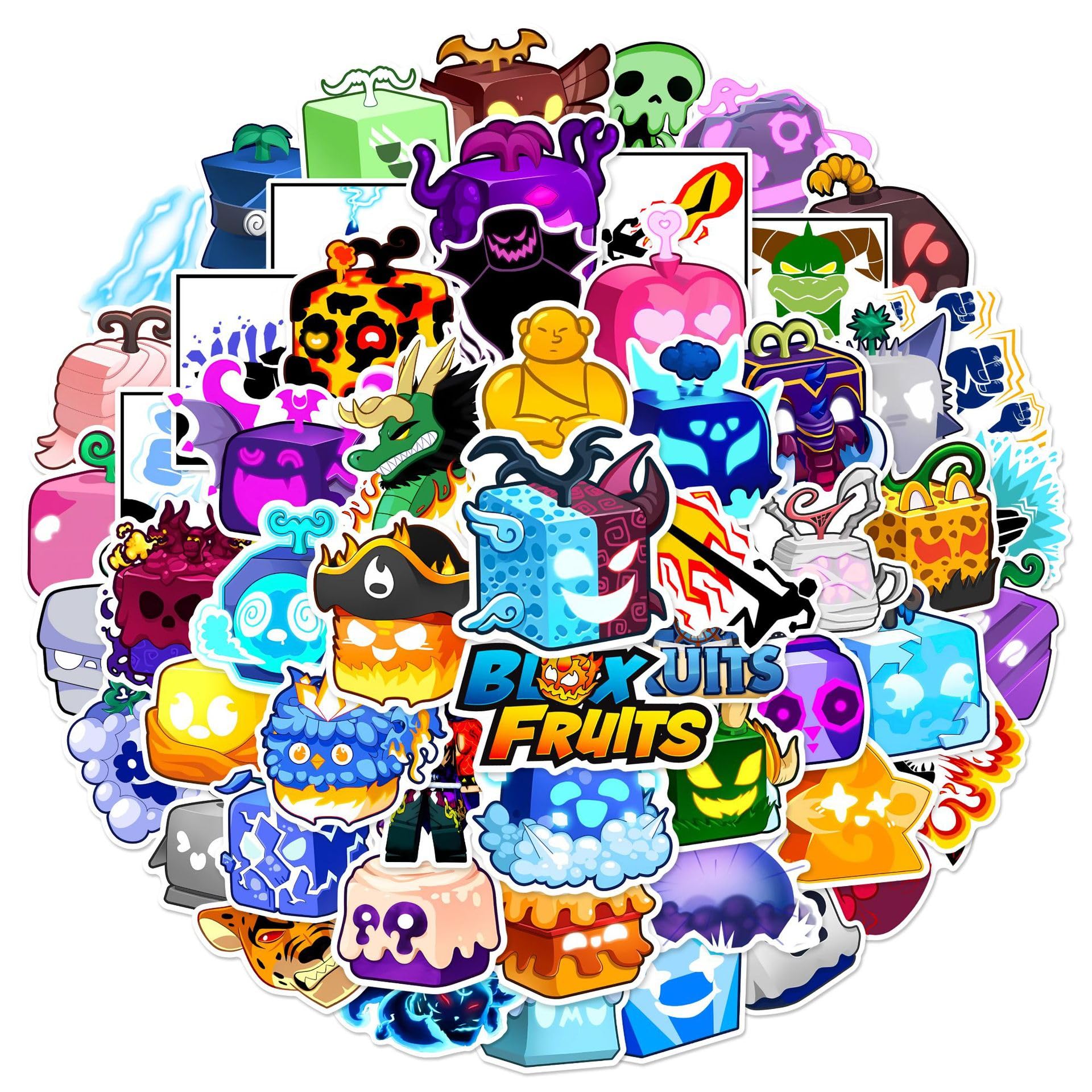 60 Pcs Fruits Stickers for Laptop, Cool Decals for Teens Kids Boys Skateboard Phone — image 1