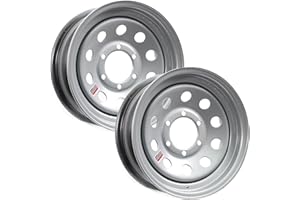 eCustomrim 2-Pack Trailer Rim Wheel 15X6 15" 6 Lug On 5.5" Center Silver Modular