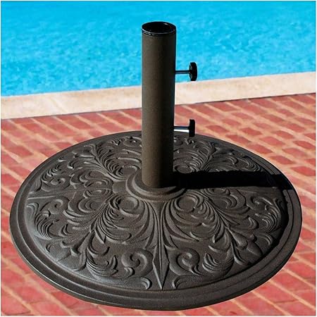 Amazon Com Market Umbrella Base Cast Iron With Bronze Powder Coating 50 Lbs Patio Umbrella Bases Garden Outdoor