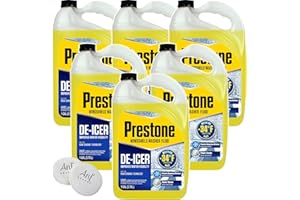 ANF BRANDS (6 Gallons) - Prestone DE-ICER Winter Windshield Washer Fluid, Freeze Protection to -34ºF Sponges