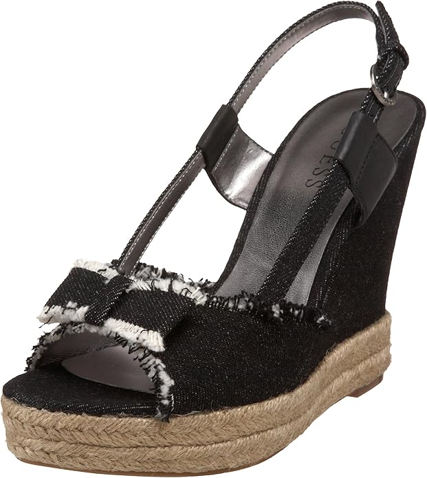 guess denim wedges