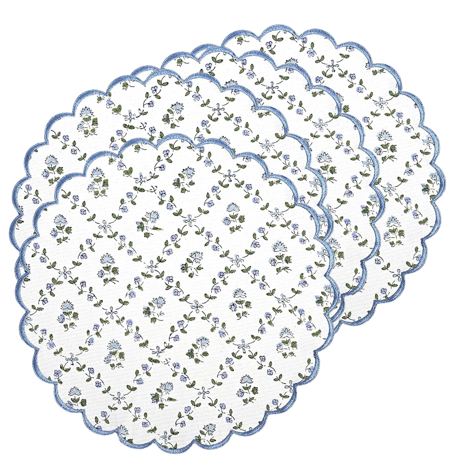 Ridhi Powder Blue Bo-ho Round Place Mat Double