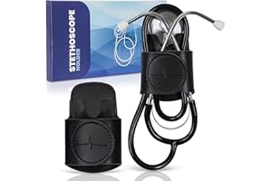 BOXHORSE Stethoscope Holder Hip Clip, Stethoscope Accessories, Holster for Scrubs, White Coats, Belts - Essential for Doctors, Nurses, EMTs, Medical Students, Black