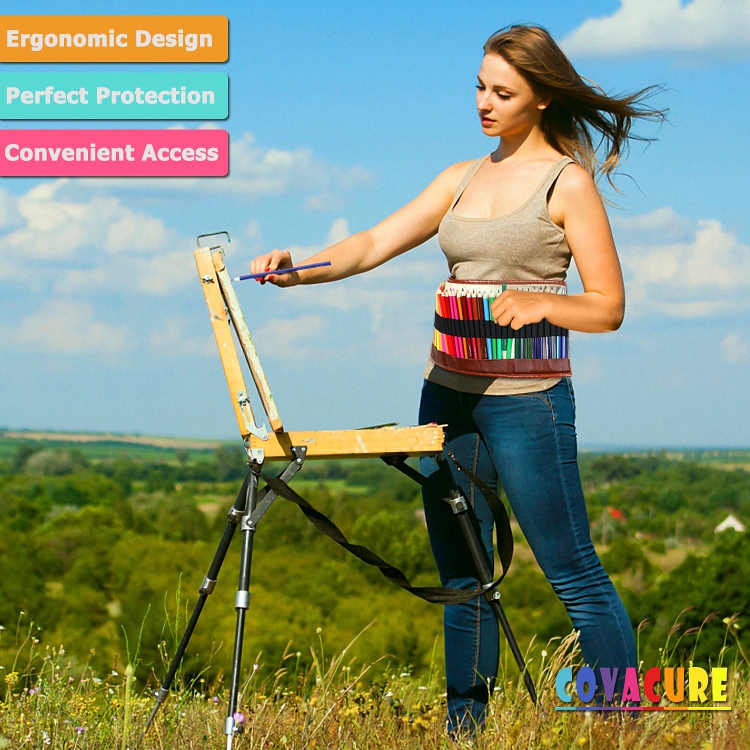 Colored Pencils Set for Adult and Kids - COVACURE Premier Color Pencil Set With 36 Colouring Pencils Sharpener and Canvas Pencil Bag for Kids and Adult Coloring Book. Ideal for Christmas Gifts : Office Products