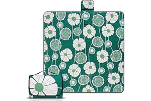 homchen Picnic Blanket, 80”x80” Large Picnic Mat Machine Washable Foldable and Portable for Beach, Park, Camping, Outdoor, Pa