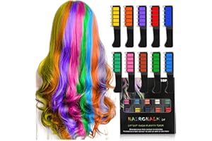 DENESTUP 10 Colors Colorful Hair Chalk Comb, Temporary Bright Hair Color Dye for Women, Washable Hair Chalk for Party Birthday DIY Makeup Cosplay Look