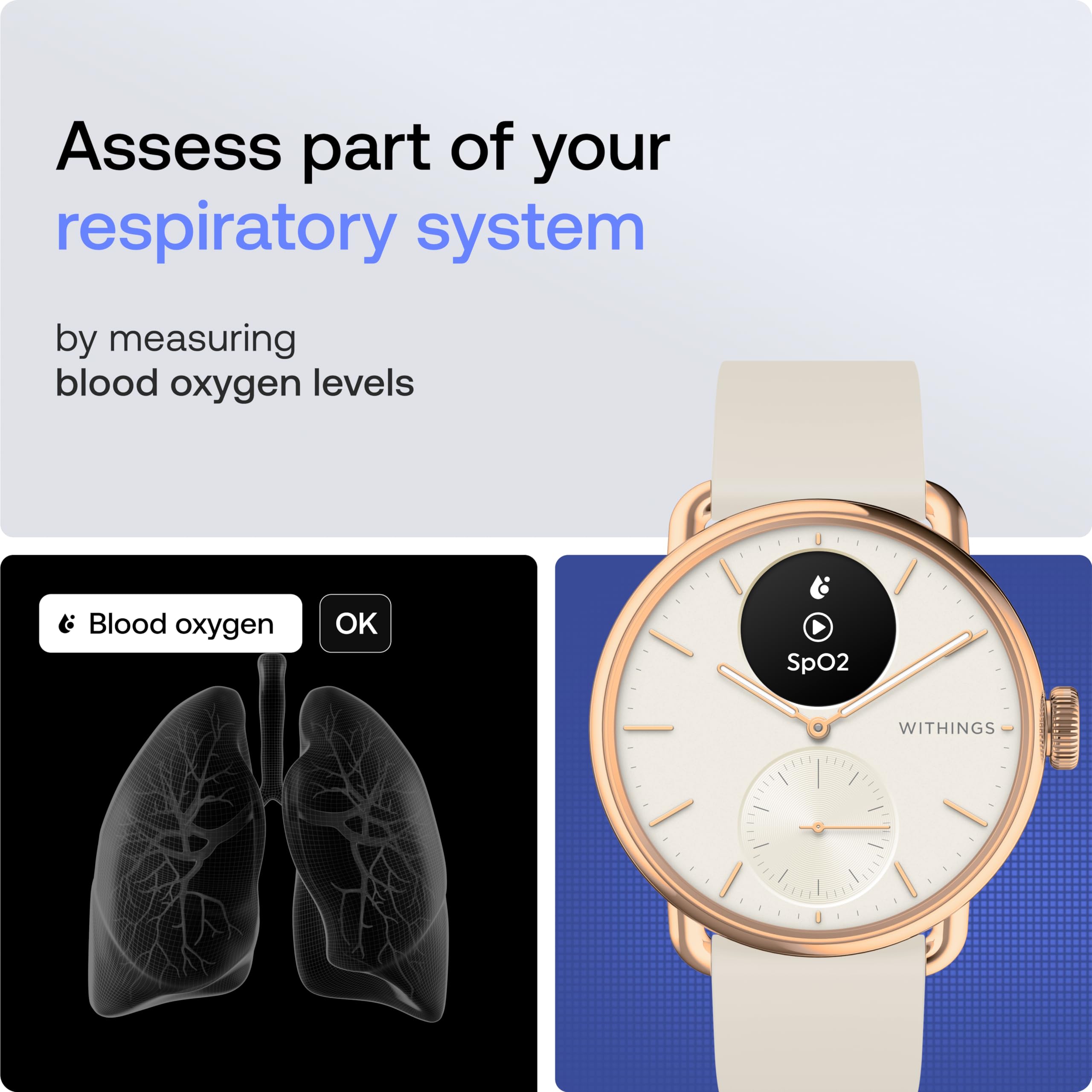 Withings ScanWatch 2 - Hybrid Smart Watch, Heart Rate Monitoring, Fitness Tracker, Cycle Tracker, Sleep Monitoring, GPS Tracker, 30-Day Battery Life, Android & Apple Compatible, HSA/FSA