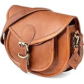 Berliner Bags Vintage Genuine Leather Shoulder Bag Dakota, Crossbody Bag, Small Purse for Women - Brown