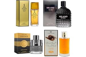 AFLUXE Men Cologne 4-Piece Combo Set (Choco/Milano/Billion/Azure Vantage) Each 100ml Eau de Toilette/Parfume Spray Premium Men Perfume Set Long Lasting Fragrance for Daily Use