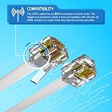 ASNQ High Speed RJ11 Cable 2m White OFC PVC for Landline Telephone Router Modem view 5