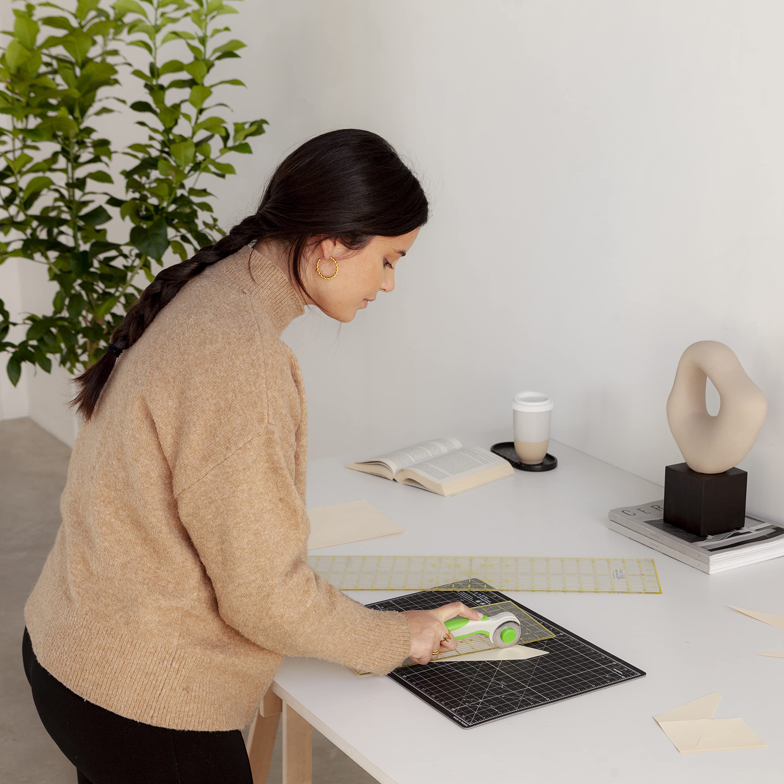 Elan Cutting Mat A3 Black & Taupe, Self Healing Cutting Mat 12x18 Inch, 5-Ply Craft Board Black, Hobby Board for Crafts 12x18 Inch