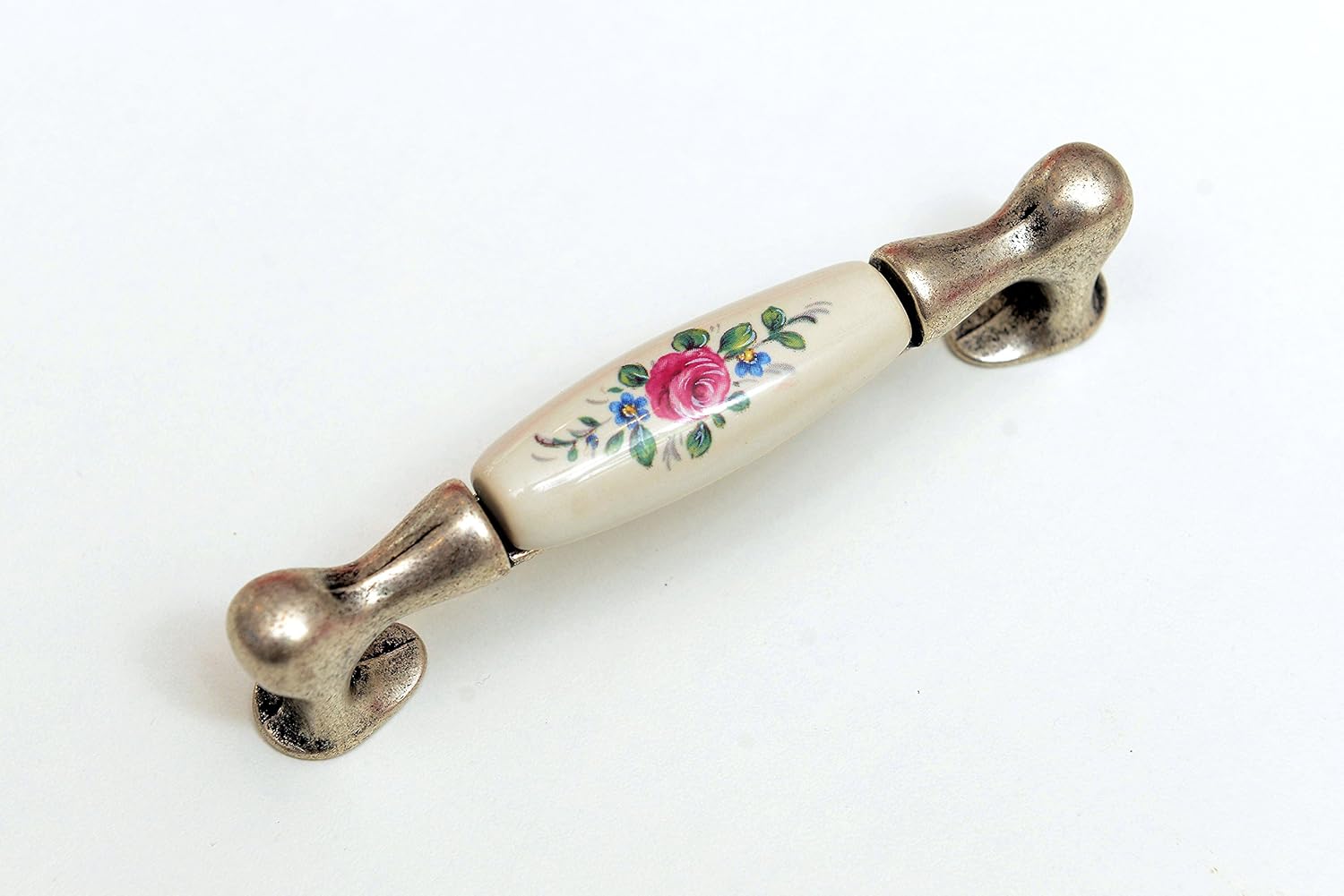 Möbel Schrankgriffe Küchengriffe Porzellan antik-silber antikmessing