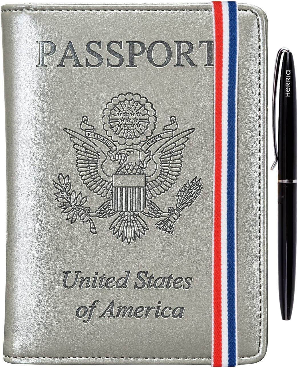 Passport Holder Cover Wallet - Rfid Blocking Leather Travel Accessories Card Case for Women Men (Light Gray)