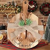Patelai Cutting Board Gift Housewarming Cutting Board with Spoon Fork and Ribbon Charcuterie Boards Wooden Serving Tray for Cheese Fruit Bread Salad Vegetables Snack Dessert