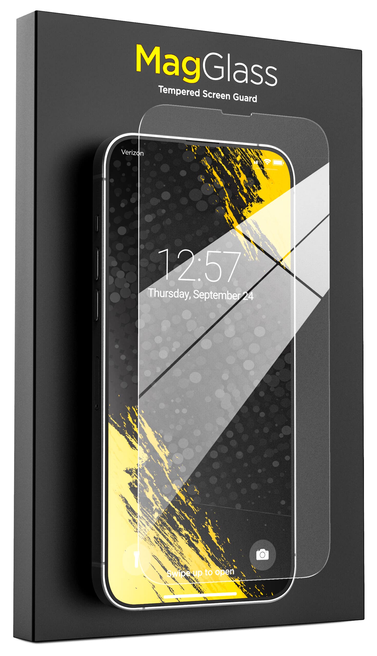 magglass [2 Pack with Applicator for iPhone 14 PRO MAX Screen Protector Scratchproof Tempered Glass (Full-coverage, Case Compatible)