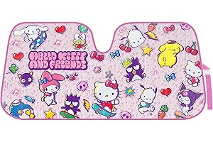 Carbella Hello Kitty and Friends Car Windshield Sun Shade, Official Sanrio Sun Shade for Car Window, Cute Car Sun Shade for Windshield, Hello Kitty Car Accessories for Women (HK & Friends)