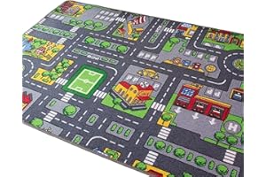 miduoidn Children's Car Crawling Carpet Toy Car Road Mat Interactive Game Decorative Fun Slip Water Children's Game Room, 50x