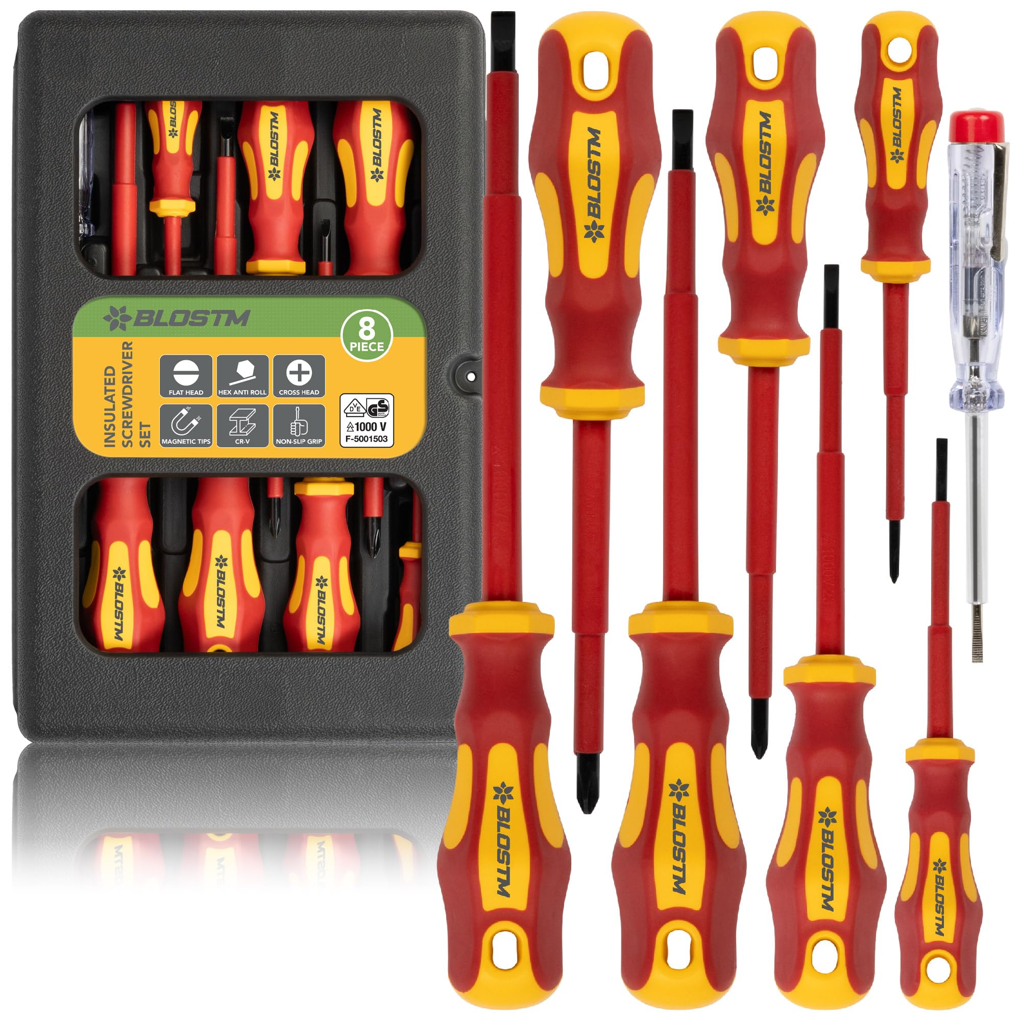 BLOSTM Isoliertes Schraubendreher-Set - 8-teiliges